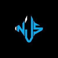 diseño creativo del logotipo de la letra njs con gráfico vectorial vector