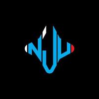 diseño creativo del logotipo de la letra nju con gráfico vectorial vector