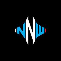 Diseño creativo del logotipo de la letra nnw con gráfico vectorial vector