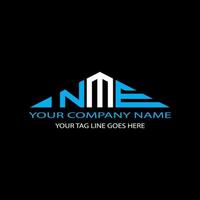 diseño creativo del logotipo de la letra nme con gráfico vectorial vector