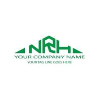 diseño creativo del logotipo de la letra nrh con gráfico vectorial vector