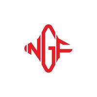 diseño creativo del logotipo de la letra ngf con gráfico vectorial vector