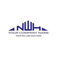 Diseño creativo del logotipo de la letra nwh con gráfico vectorial vector