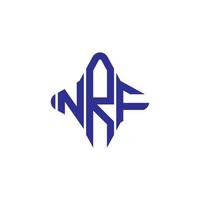 diseño creativo del logotipo de la letra nrf con gráfico vectorial vector