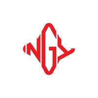 diseño creativo del logotipo de la letra ngy con gráfico vectorial vector