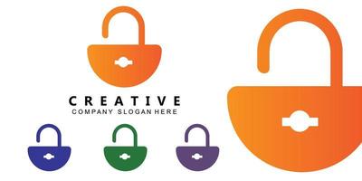 home and site security padlock logo vector symbol