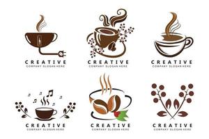 Beans And Coffee Cup Logo Template vector icon design