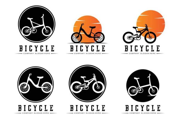 Bike Logo Icon Vector, vehicle for sports, racing, casual, downhill, retro template