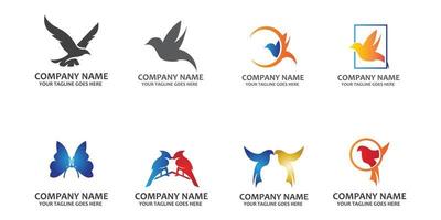 logotipo de vector de símbolo de colibrí simple