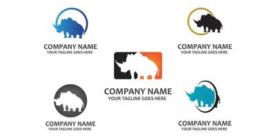 simple rhino animal icon vector logo