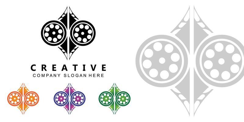 Film strip logo vector symbol