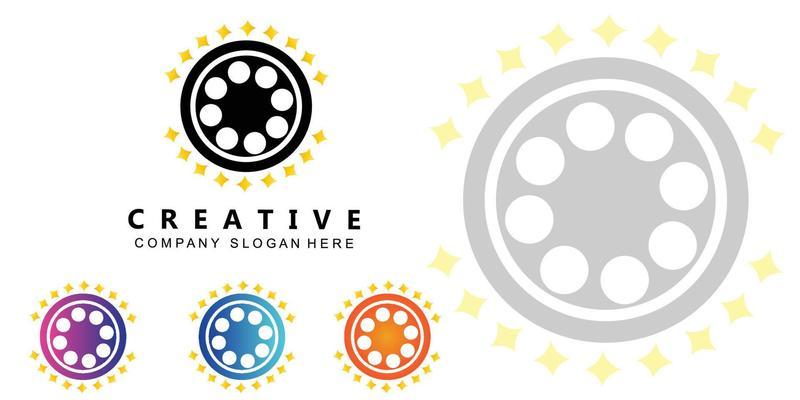 Film strip logo vector symbol