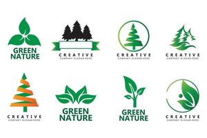 premium quality green leaf plant logo vector symbol