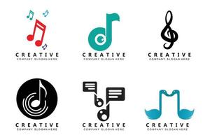 diseño de logotipo de nota musical, ilustración de tono de canción vector