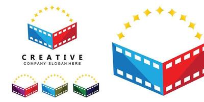 Film strip logo vector symbol