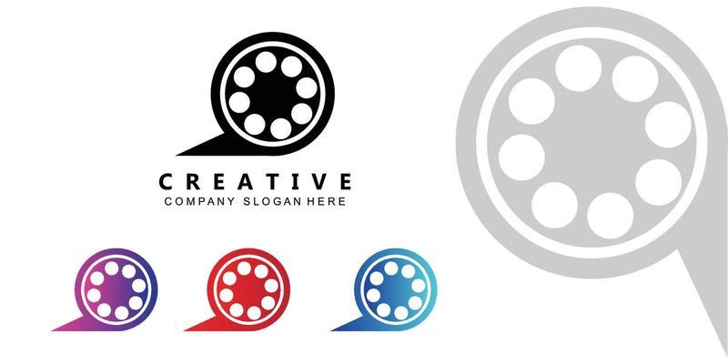 Film strip logo vector symbol