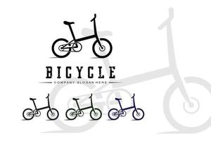 vector de icono de logotipo de bicicleta, vehículo para deportes, carreras, casual, cuesta abajo, plantilla retro