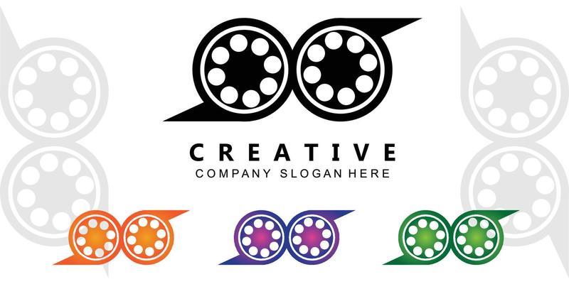 Film strip logo vector symbol