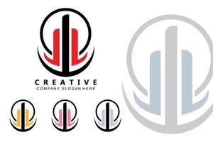 Building column pillar logo design, building structure vector illustration