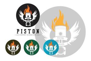 piston logo vector, vehicle workshop illustration design, car or motorcycle vector