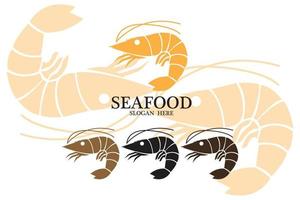 shrimp seafood logo vector icon, lobster animal, classic retro design