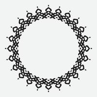 caligrafía redonda blanca sobre marcos vectoriales negros. florece bordes antiguos, elementos de círculo de filigrana, marco de contorno retro para invitación de boda, decoración de página o etiqueta. vector