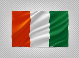 Flag of Cote Divoire. 3d vector object isolated on transparent background