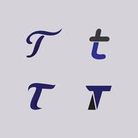 letra t, t logo vector fuente alfabeto diseño e icono t