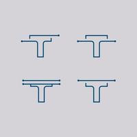 T letter, T logo vector font alphabet design and icon T
