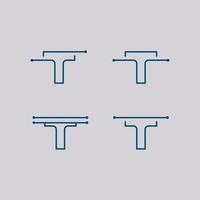 T letter, T logo vector font alphabet design and icon T