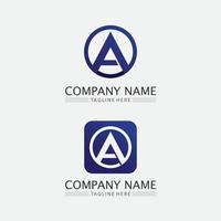 A Letter and font a icon Template vector