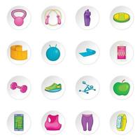 Healthy lifestyle icons set vector