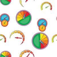 Types of speedometers pattern, cartoon style vector