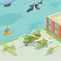 concepto de aeropuerto de aviación, estilo de dibujos animados vector
