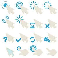 Click symbols icons set, cartoon style vector