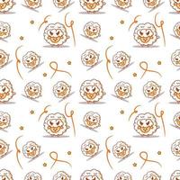 cute sheep seamless pattern background vector