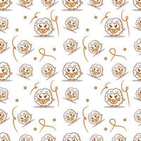 cute sheep seamless pattern background vector