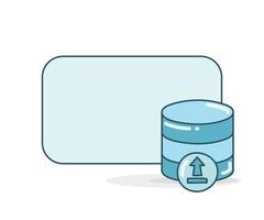 database upload icon with memo board vector illustration