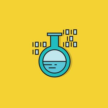 flask and binary number vector illustration