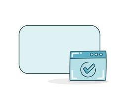 secured browser with memo board vector illustration