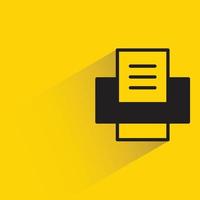 printer icon yellow background vector illustration