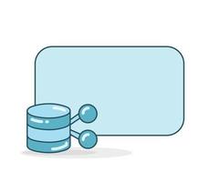 database sharing with memo board vector illustration