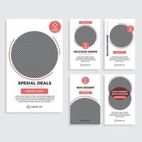 Design food templates for social media vector