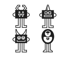 cute monster icons vector illustration