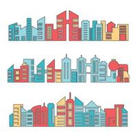 downtown city skyline vector illustration