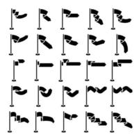 flag pole icons set vector illustration