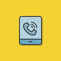 smartphone and calling icon vector illustration