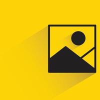 photo file icon on yellow background vector illustration