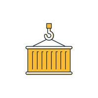 container and hoist icon vector