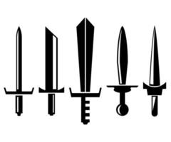 knight swords icons vector